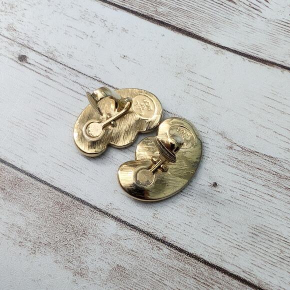 Vintage KJL for Avon Clip On Earrings Kenneth Jay Lane Butterfly Wings - Picture 7 of 7